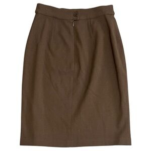 MAX MARA Wool Blend Pencil Skirt Size 4 Work Business Brown Green‎ Italy Luxury